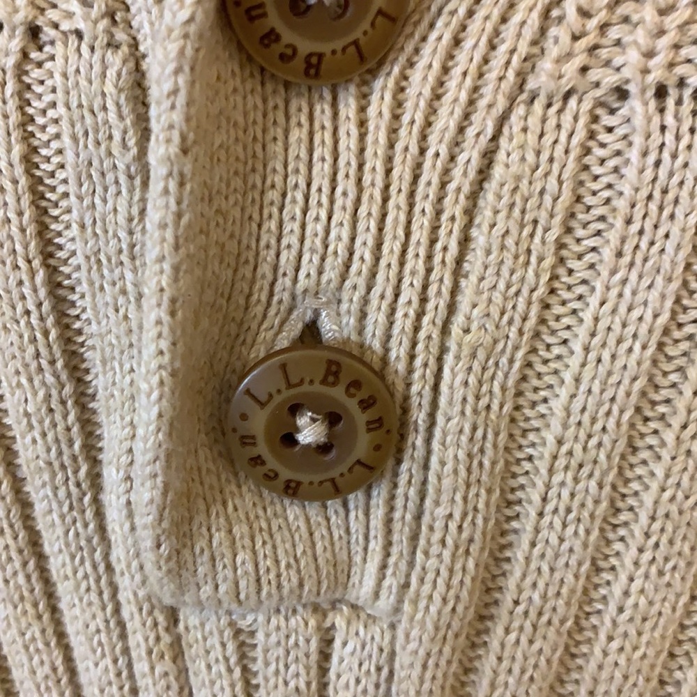 L.L. Bean Men's Cream Sweater Cotton - Picture 5 of 7
